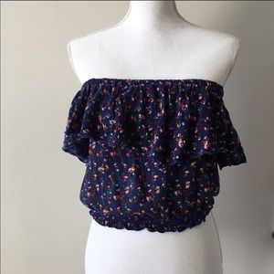 Floral off the shoulder crop top